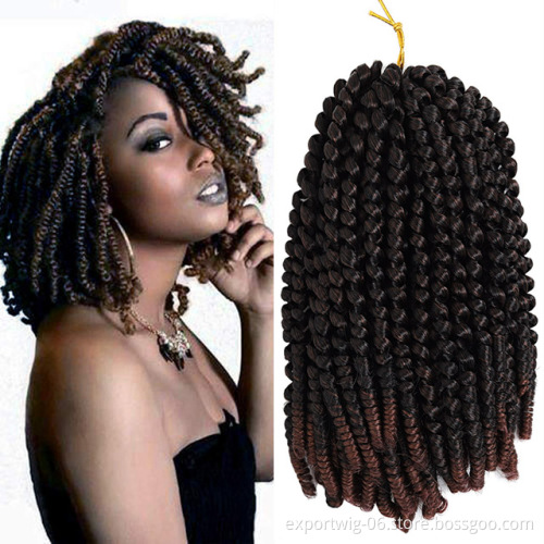 8 inch,30 strands/pack Ombre Hair Extension Crochet Spring Twist Crochet Braids Synthetic Braiding Hair Spring Twist Hair